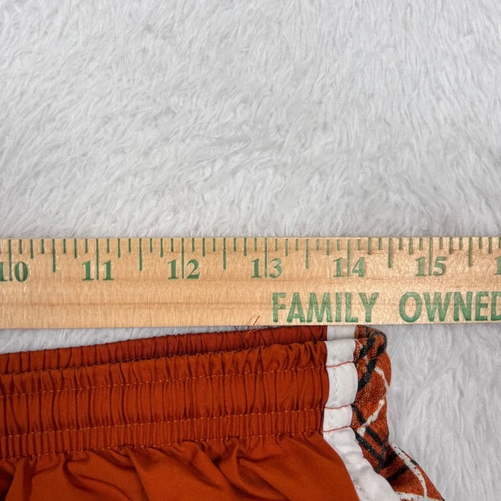 VTG 90s Nike Texas Longhorns Running Shorts Womens L‎ Orange Plaid Dri-Fit  RARE